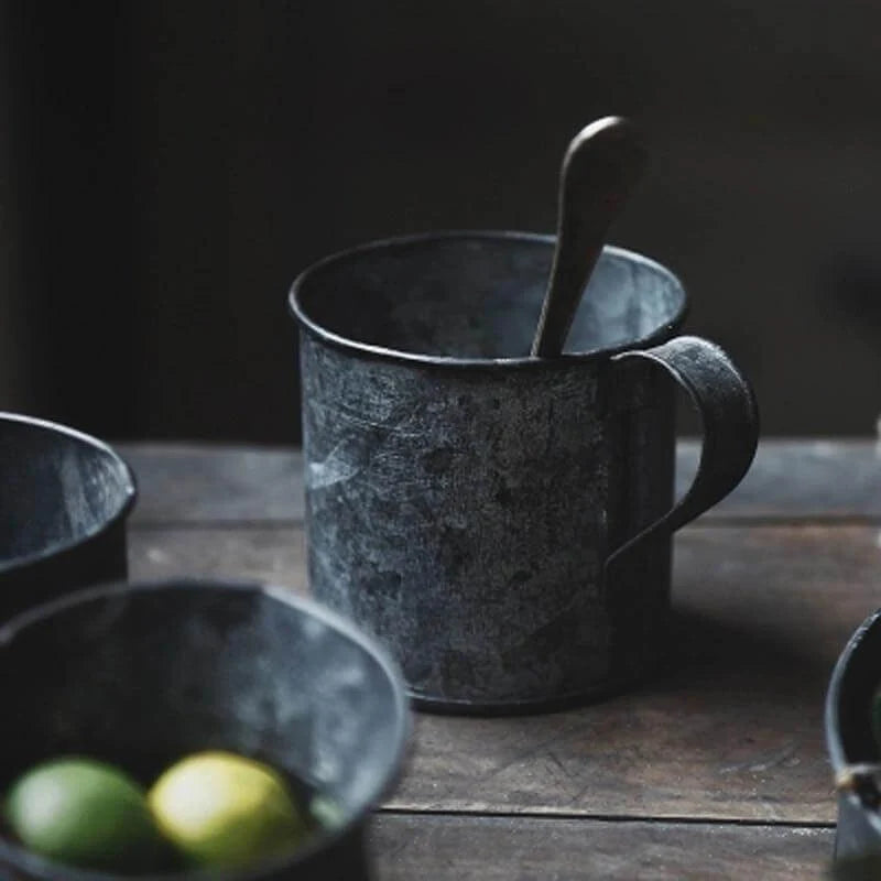 Serving Set Galvanized Zinc Rustic European Style