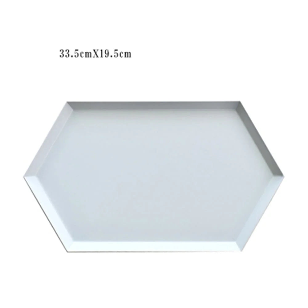 Serving Tray Metal Geometric Design