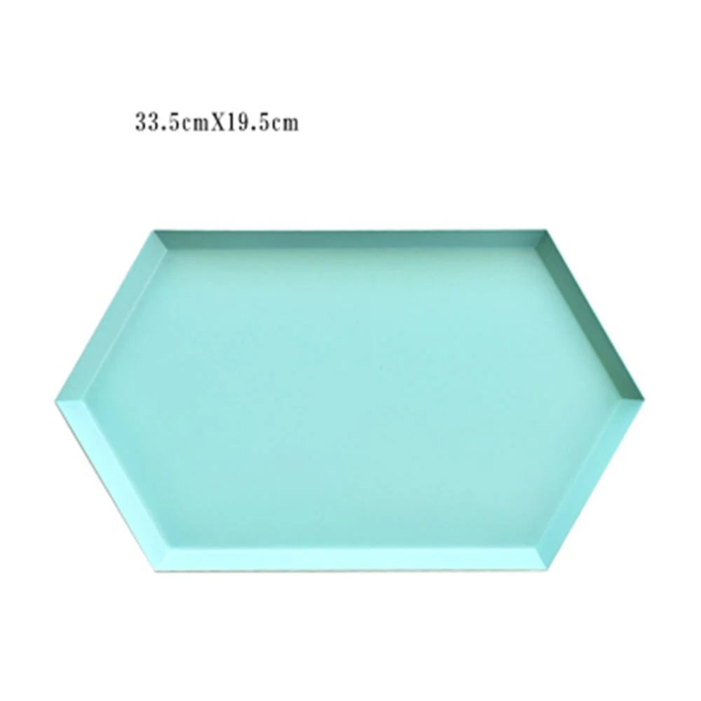 Serving Tray Metal Geometric Design