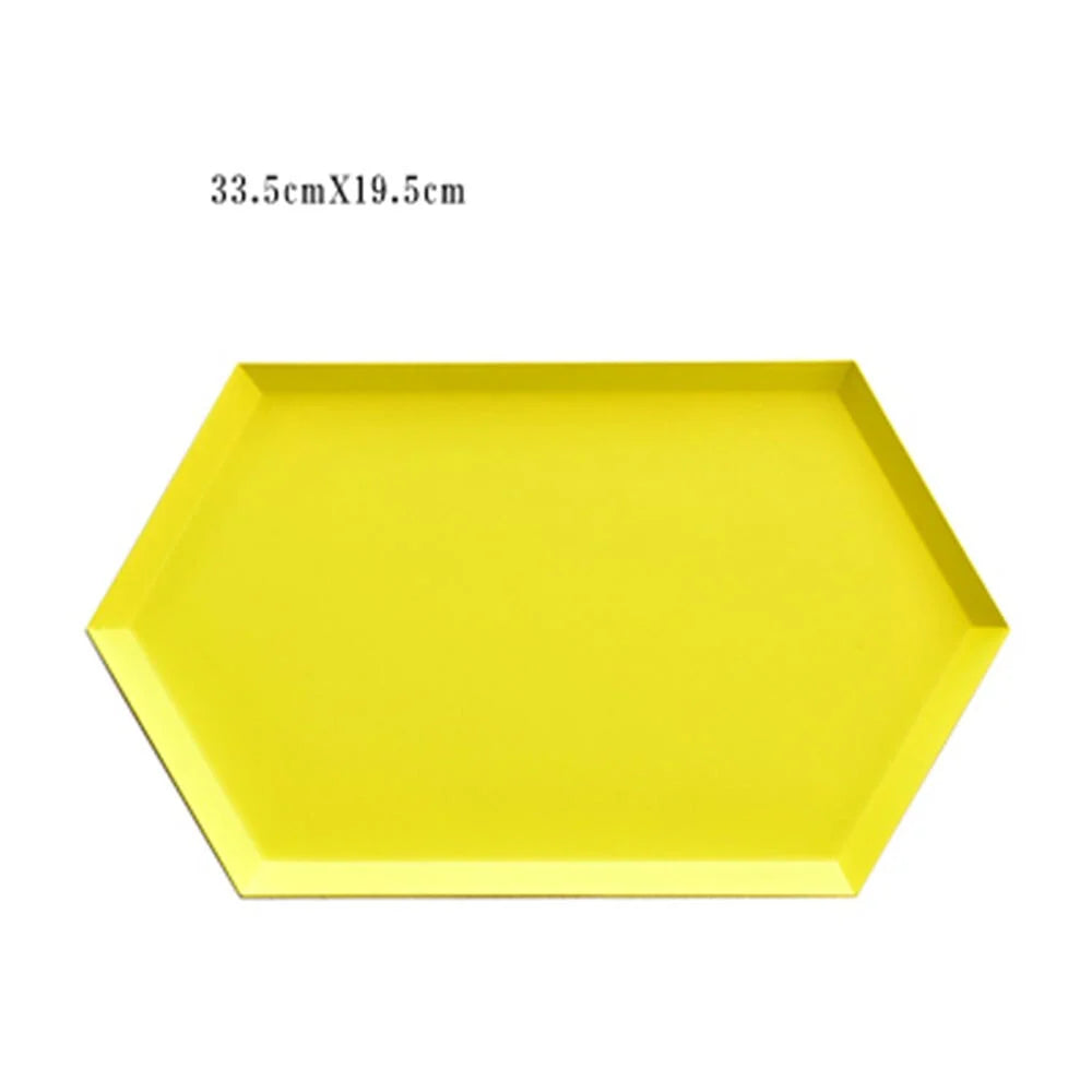 Serving Tray Metal Geometric Design