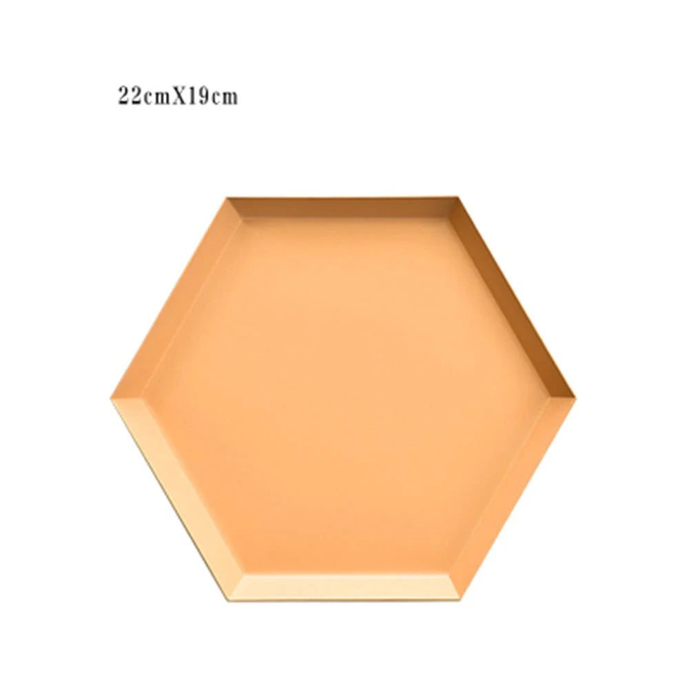 Serving Tray Metal Geometric Design