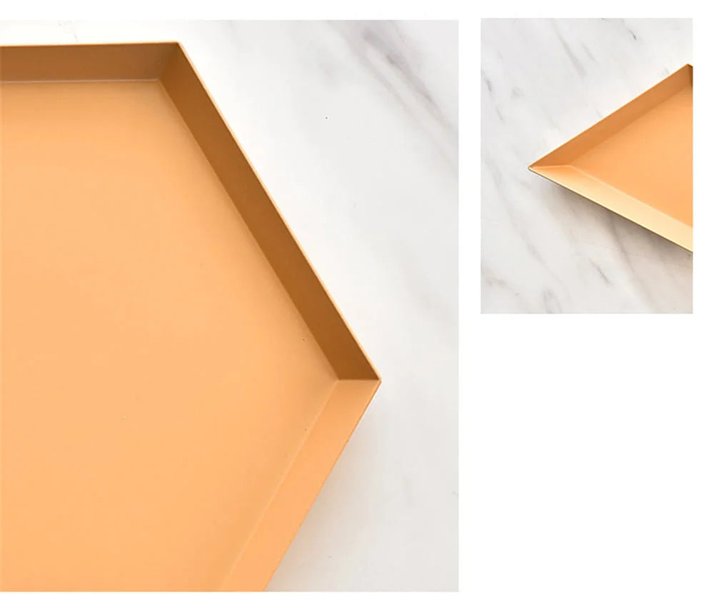 Serving Tray Metal Geometric Design