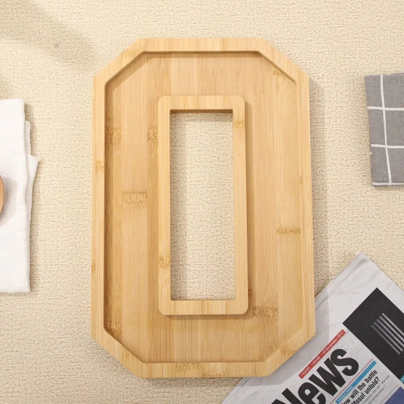 Serving Tray Number-Shaped Natural Wood