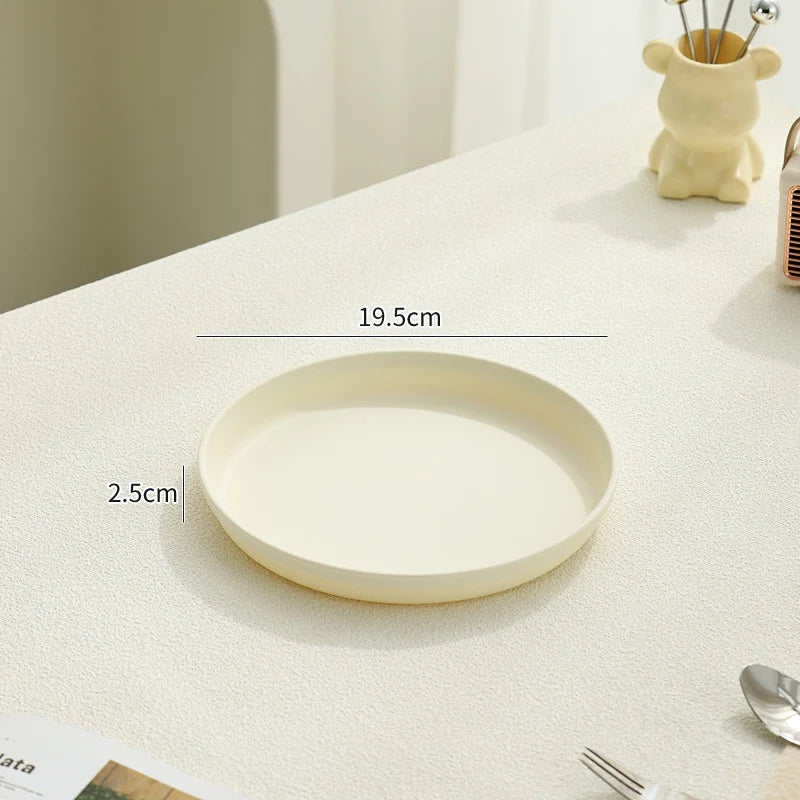 Serving Tray Round Plastic Easy-Clean Surface
