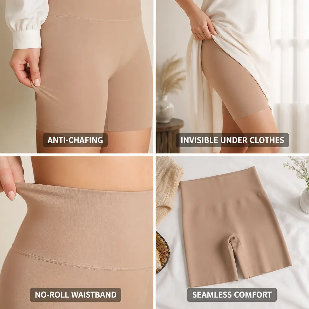 Shaper Shorts Seamless Anti-Chafing No-Roll Waistband