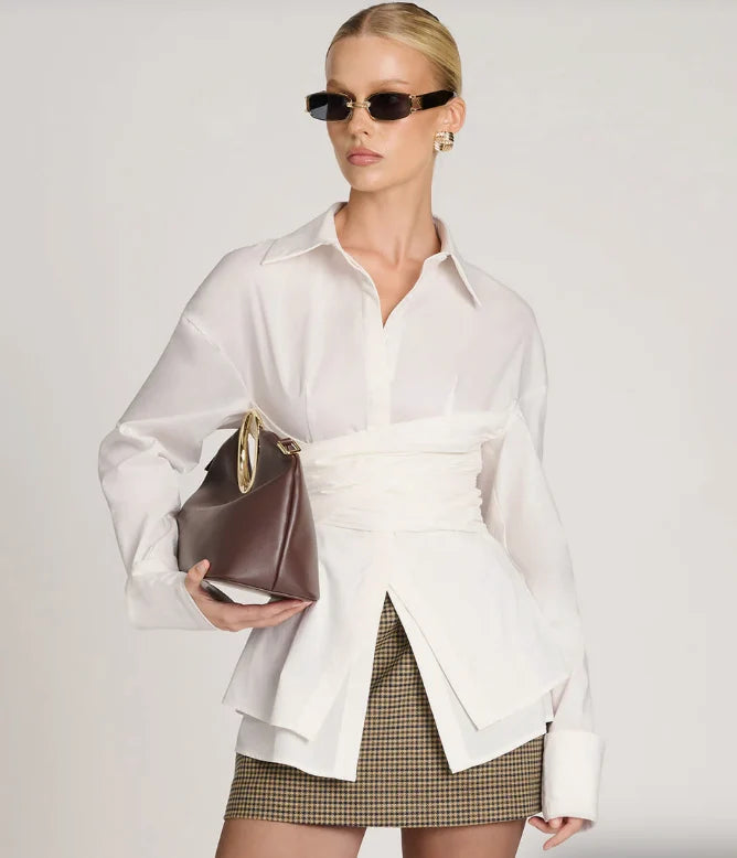 Shirt Draped Waist Featherlight & Breathable Long Sleeve