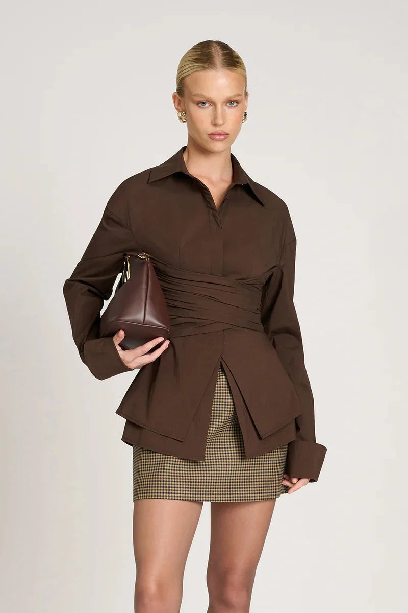 Shirt Draped Waist Featherlight & Breathable Long Sleeve
