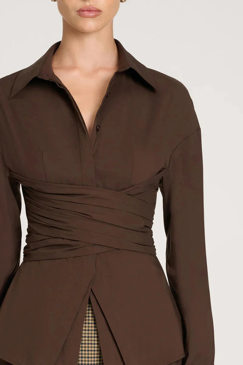 Shirt Draped Waist Featherlight & Breathable Long Sleeve