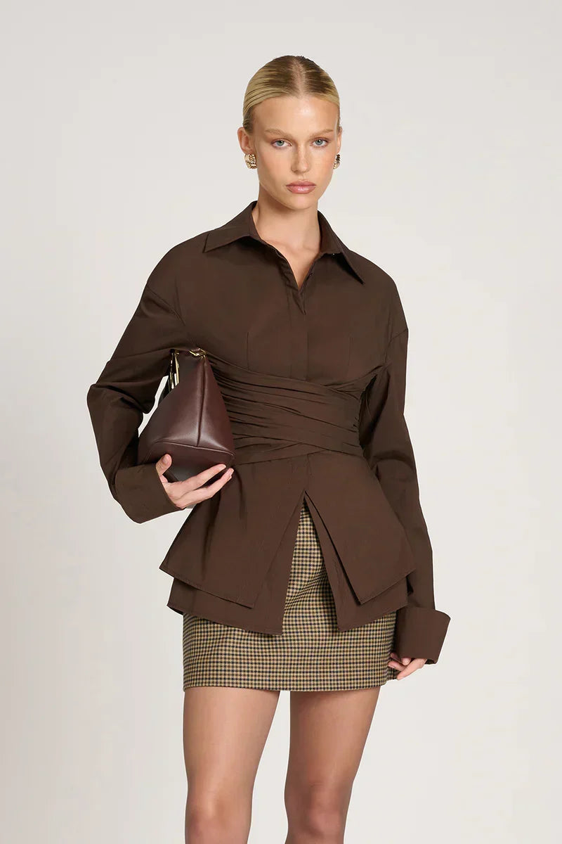 Shirt Draped Waist Featherlight & Breathable Long Sleeve