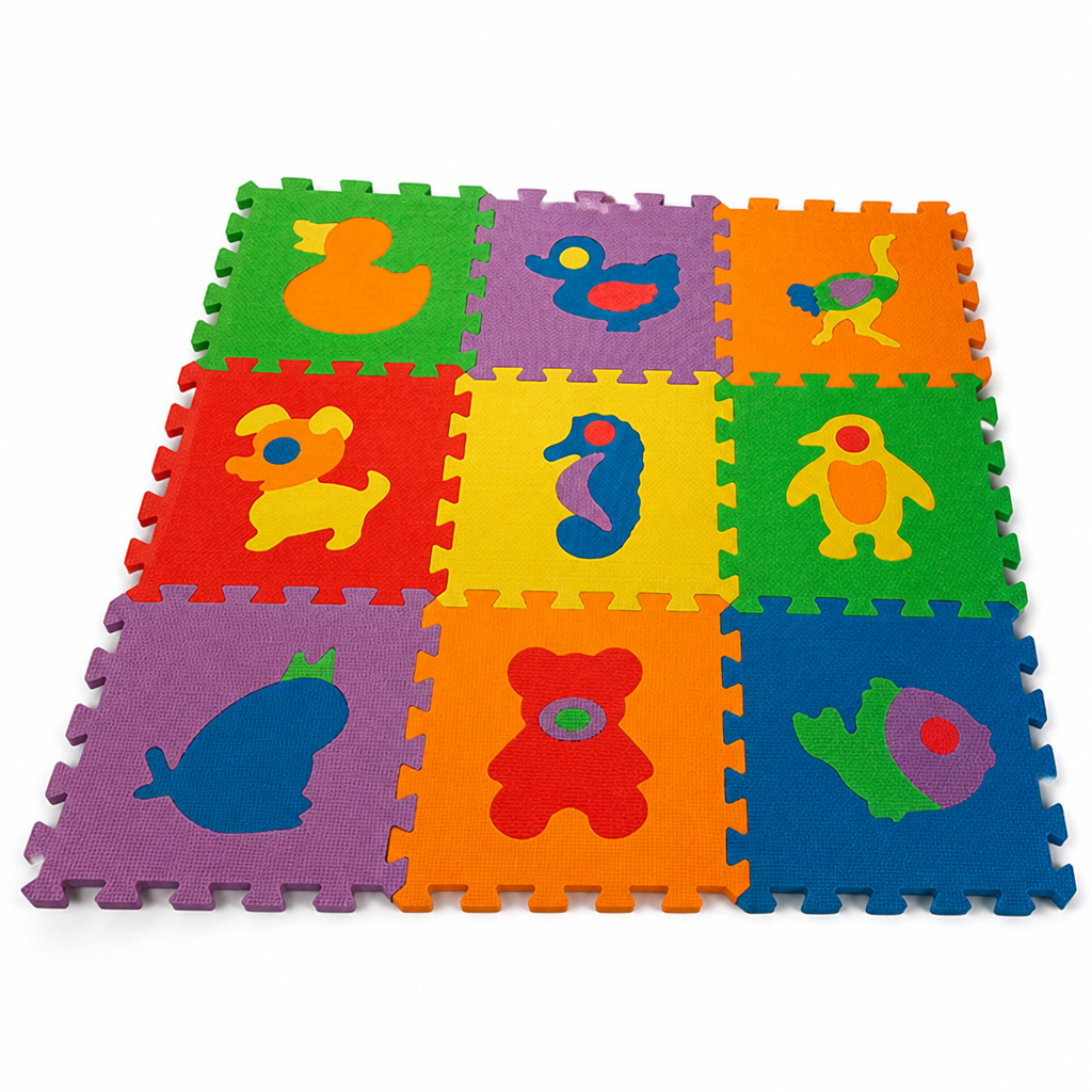 Shock-Absorbing EVA Foam Baby Play Mat (Set of 9)