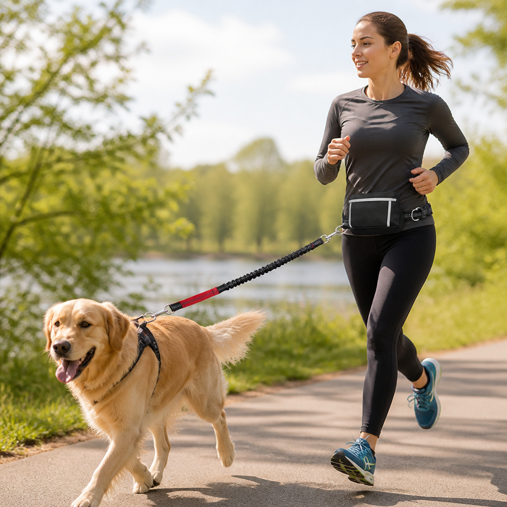 Shock-Absorbing Hands-Free Jogging Leash (Adjustable Hip Belt)
