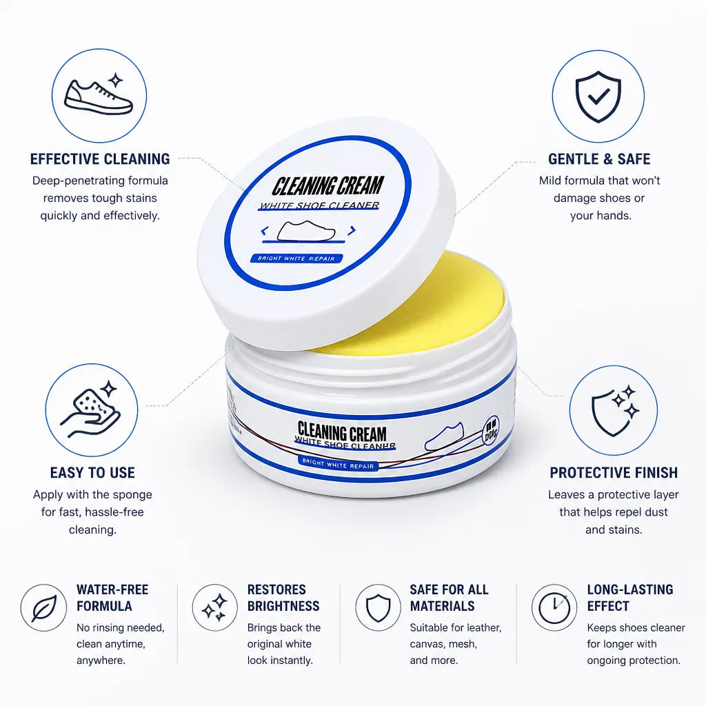 Shoe Cleaning Cream Water-Free Gentle Formula 100g