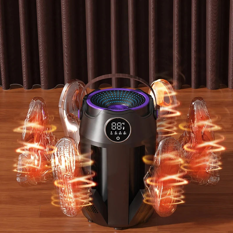 Shoe Dryer Six-Arm Adjustable Timer Gentle Heat