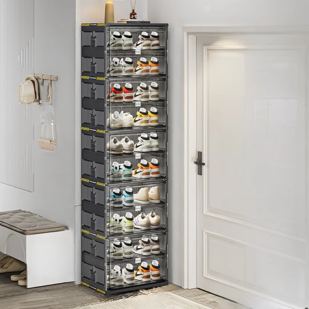 Shoe Organizer 8-Tier Stackable Front-Opening Bins
