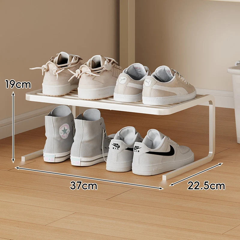 Shoe Organizer Two-Tier Powder-Coated Steel Space-Saving