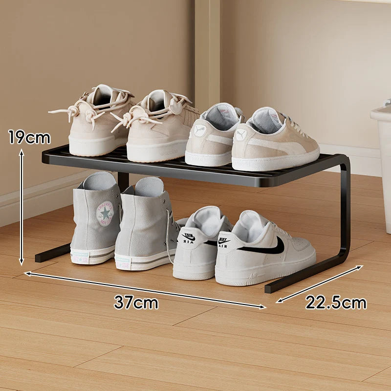 Shoe Organizer Two-Tier Powder-Coated Steel Space-Saving