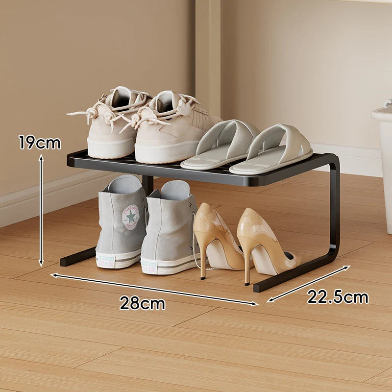 Shoe Organizer Two-Tier Powder-Coated Steel Space-Saving