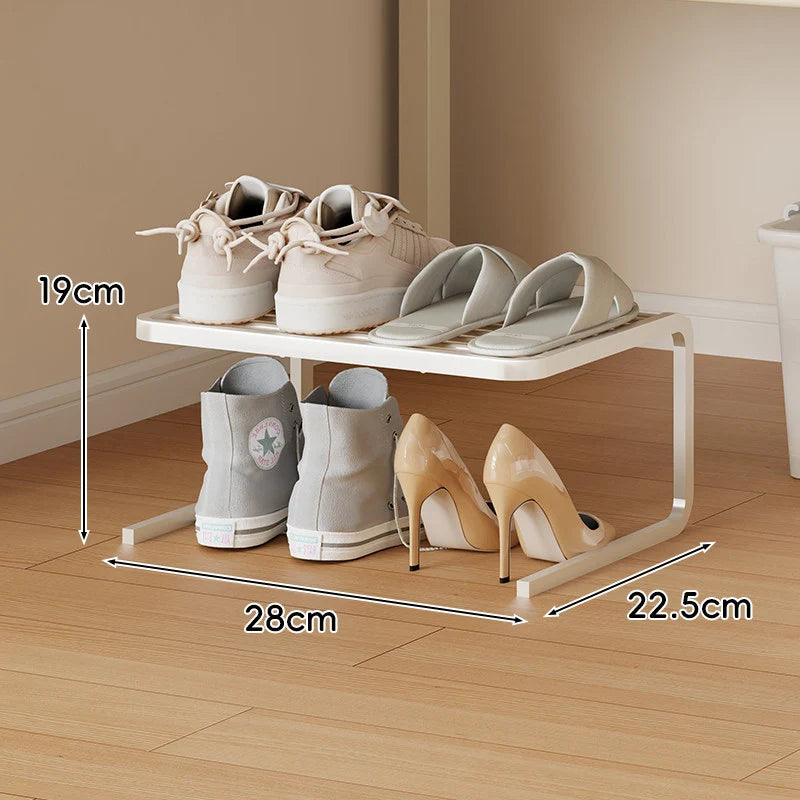 Shoe Organizer Two-Tier Powder-Coated Steel Space-Saving