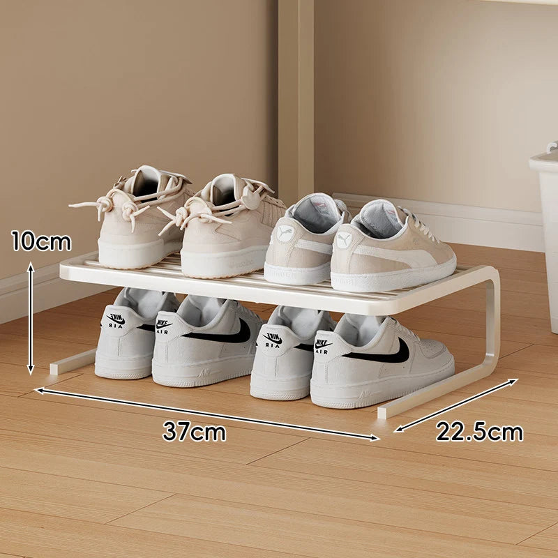 Shoe Organizer Two-Tier Powder-Coated Steel Space-Saving