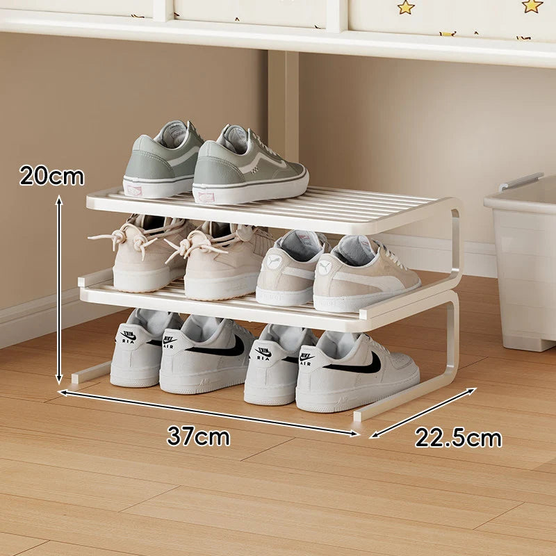 Shoe Organizer Two-Tier Powder-Coated Steel Space-Saving