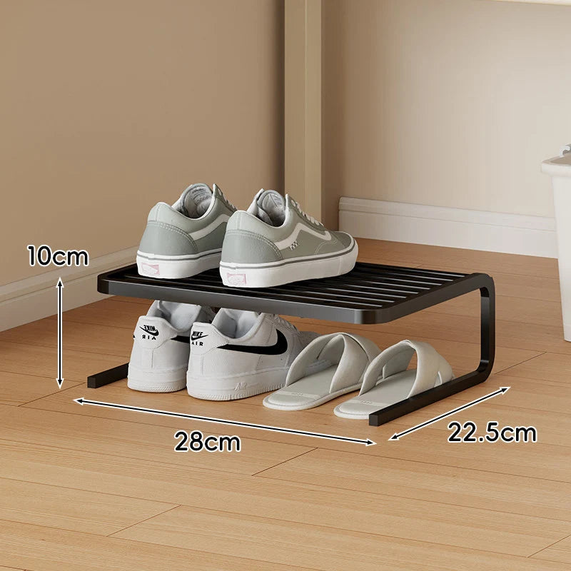 Shoe Organizer Two-Tier Powder-Coated Steel Space-Saving