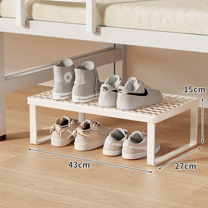 Shoe Rack Stackable Ventilated Grid Compact Design