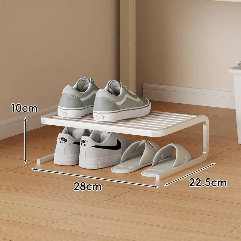 Shoe Rack Two-Tier Powder-Coated Steel Space-Saving Design