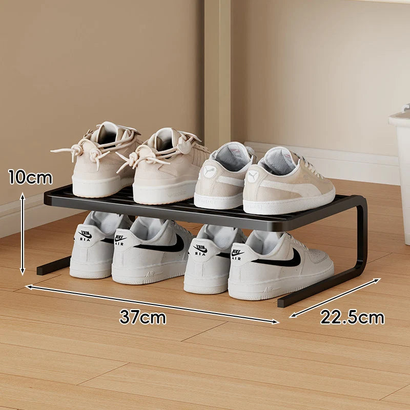 Shoe Rack Two-Tier Powder-Coated Steel Space-Saving Design