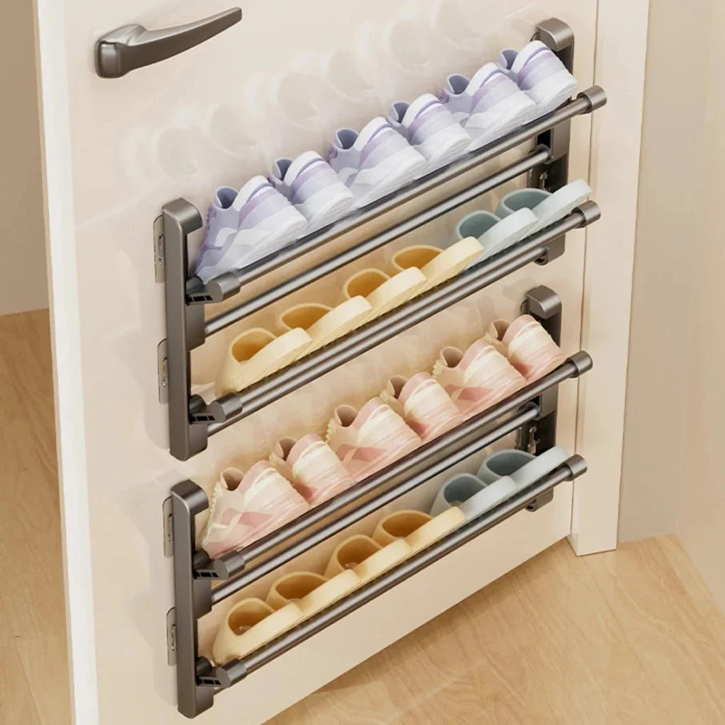 Shoe Rack Wall-Mounted With Integrated Drainage System