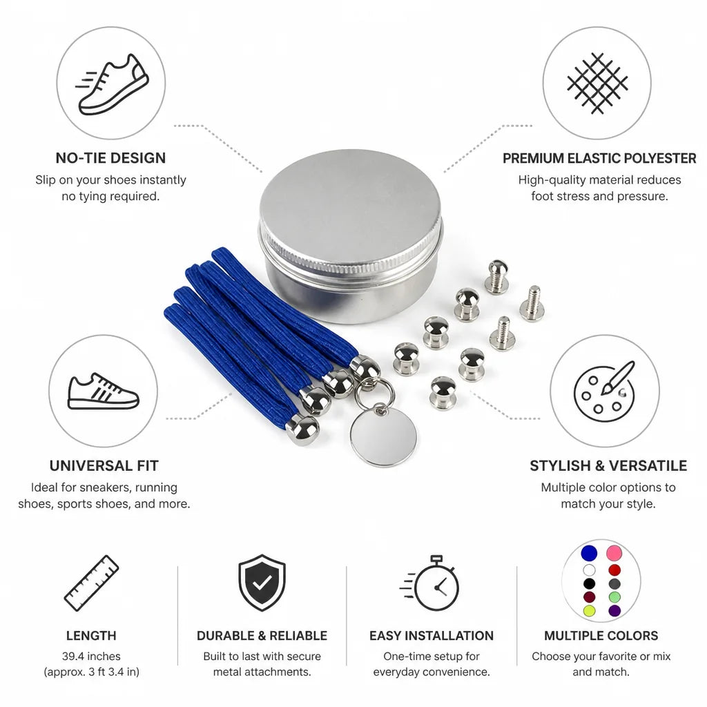 Shoelaces No-Tie Elastic Polyester