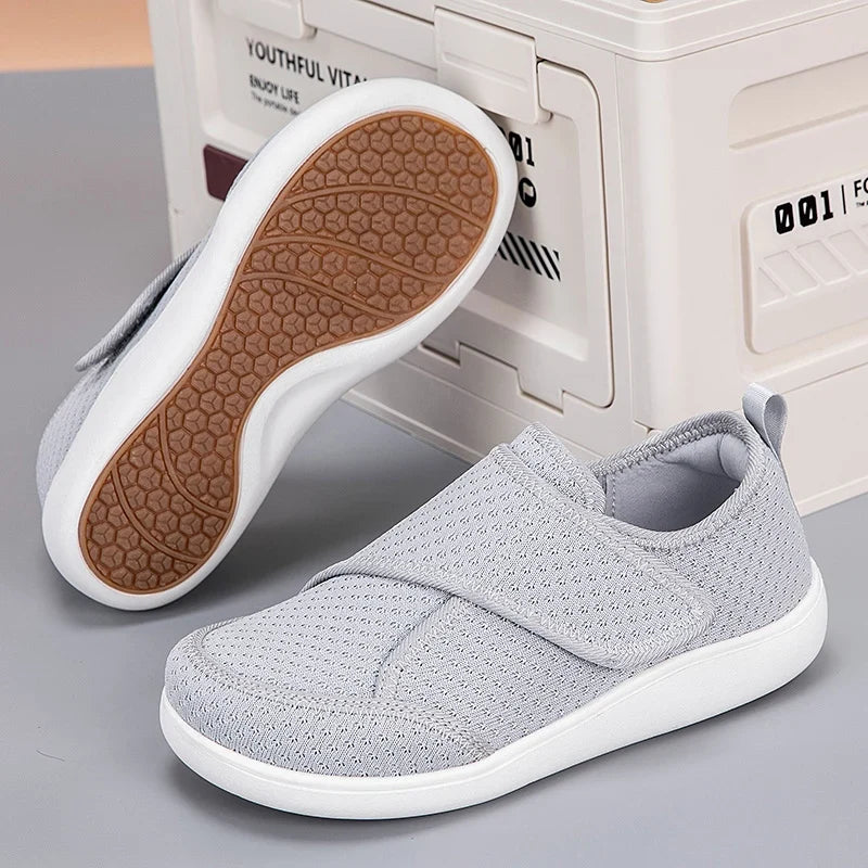 Shoes Extra-Wide Fit Breathable Mesh Adjustable Hook-And-Loop Closure