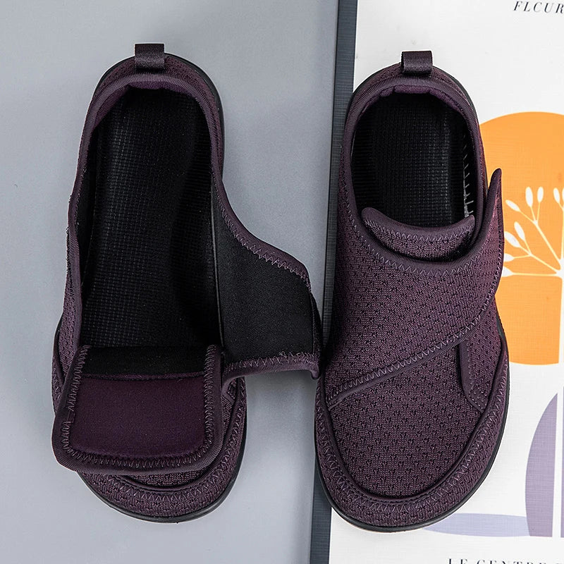 Shoes Extra-Wide Fit Breathable Mesh Adjustable Hook-And-Loop Closure