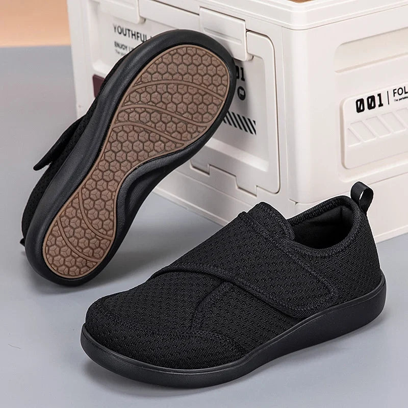 Shoes Extra-Wide Fit Breathable Mesh Adjustable Hook-And-Loop Closure