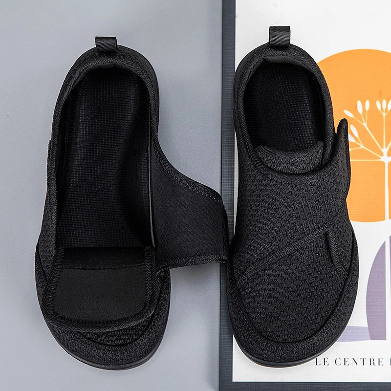 Shoes Extra-Wide Fit Breathable Mesh Adjustable Hook-And-Loop Closure