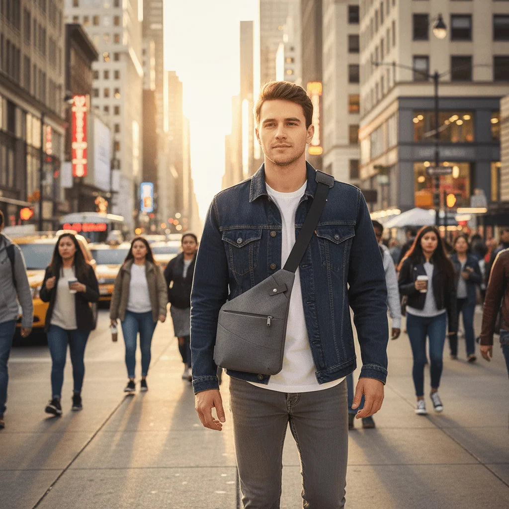 Shoulder Bag Anti-Theft RFID-Blocking Lightweight & Cut-Resistant