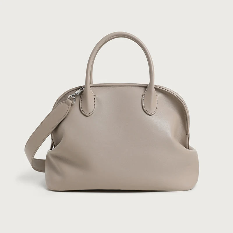 Shoulder Bag Leather Dual Handles Adjustable Strap