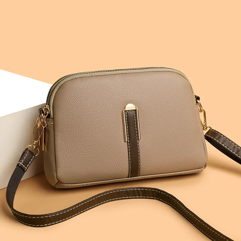 Shoulder Bag Textured Adjustable Strap Multiple Compartments
