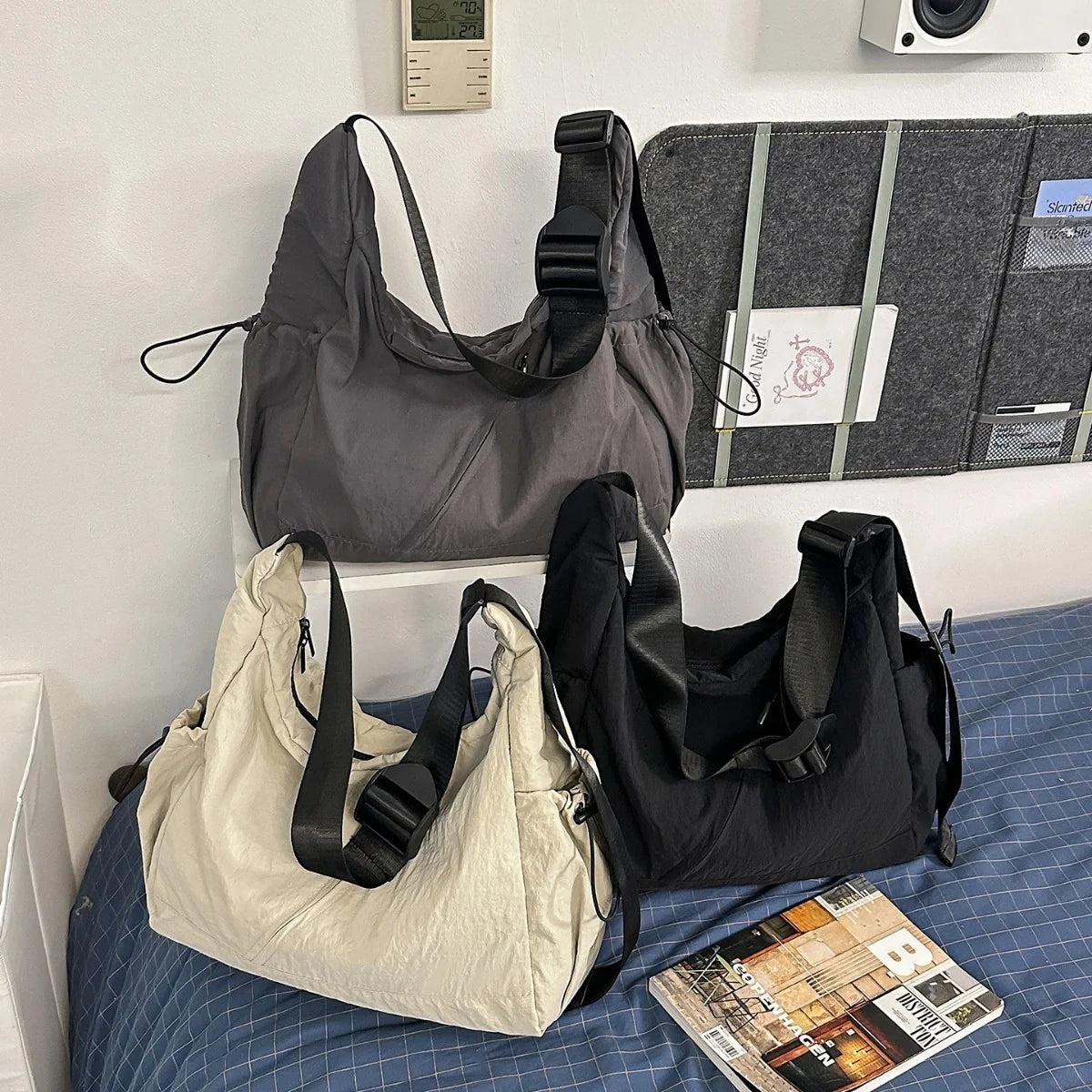 Shoulder Bag Water-Resistant Multiple Compartments Adjustable Strap