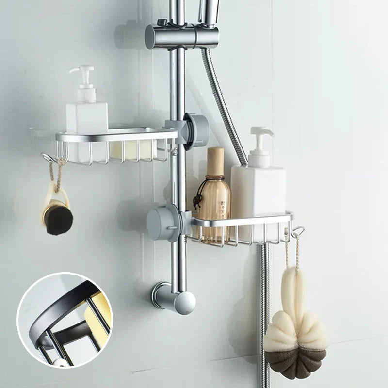 Shower Caddy Aluminum No-Drill Pipe Mount