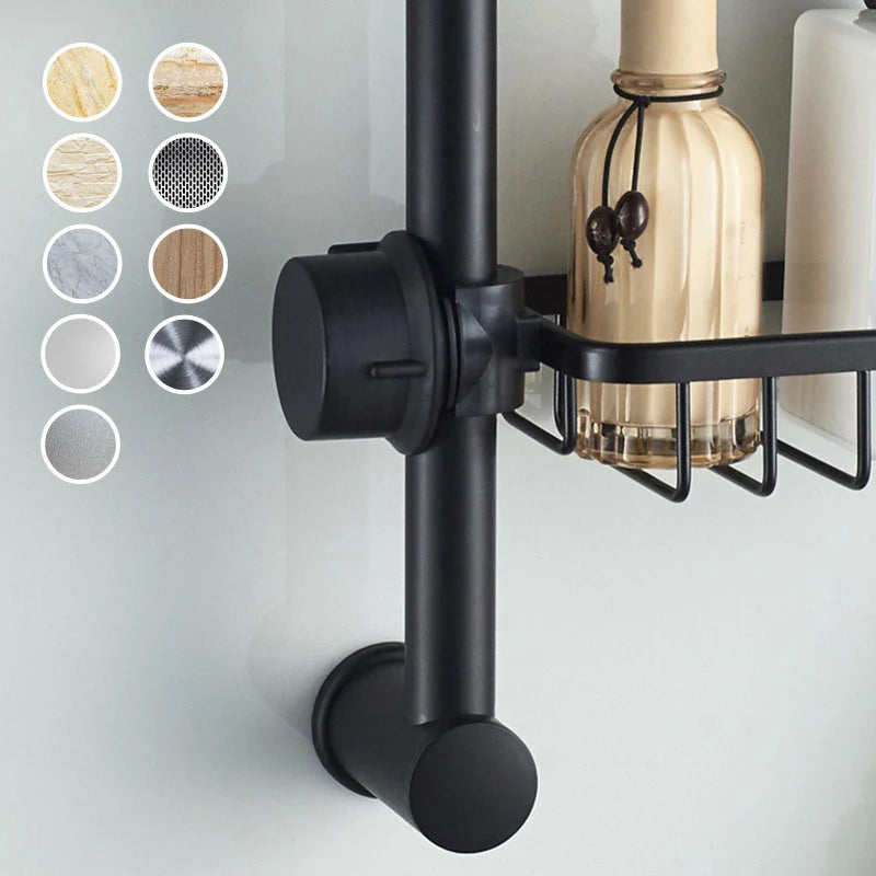 Shower Caddy Aluminum No-Drill Pipe Mount