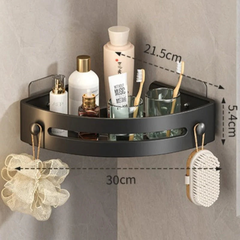 Shower Caddy Corner Design No-Drill Adhesive Mount Quick-Drain