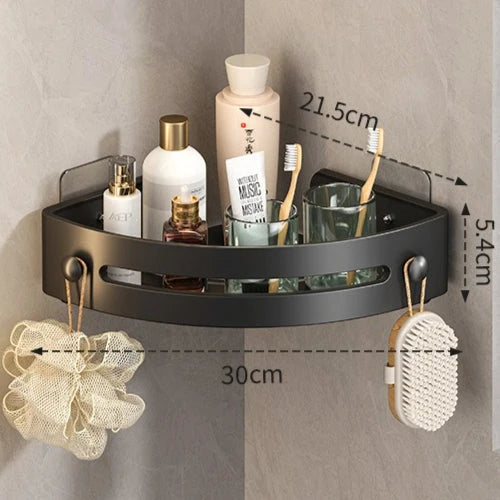 Shower Caddy Corner Design No-Drill Adhesive Mount Quick-Drain