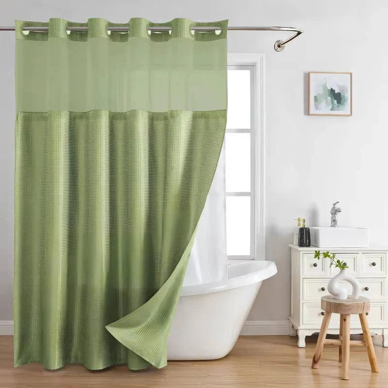 Shower Curtain Hookless Waterproof Integrated Liner