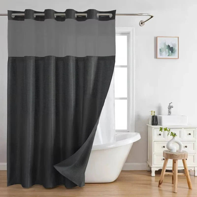 Shower Curtain Hookless Waterproof Integrated Liner