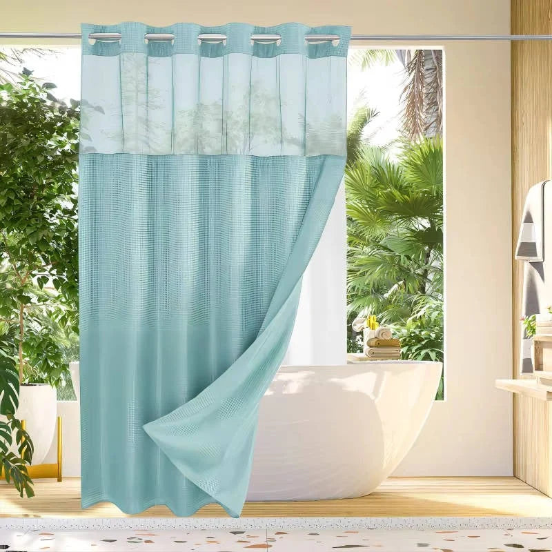 Shower Curtain Hookless Waterproof Integrated Liner