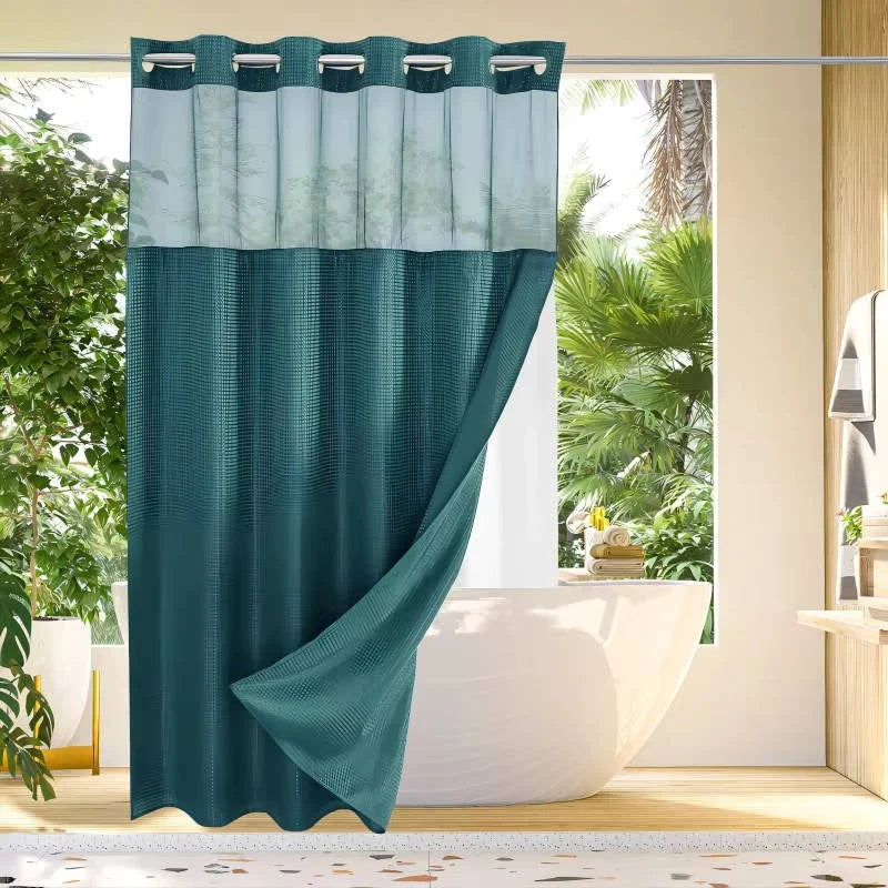 Shower Curtain Hookless Waterproof Integrated Liner