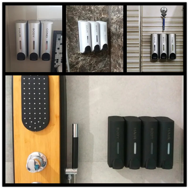 Shower Dispenser Wall-Mounted 3-Chamber Pump
