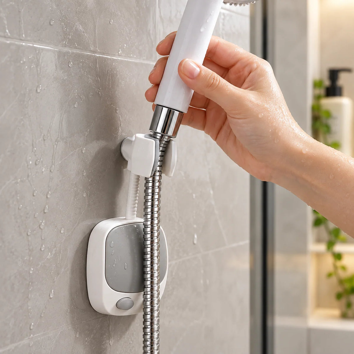 Shower Head Holder 360° Adjustable Drill-Free Adhesive Mount