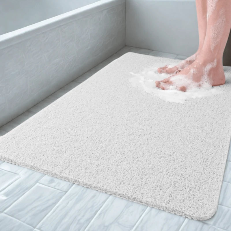 Shower Mat Textured Non-Slip Quick-Drying Machine-Washable PVC
