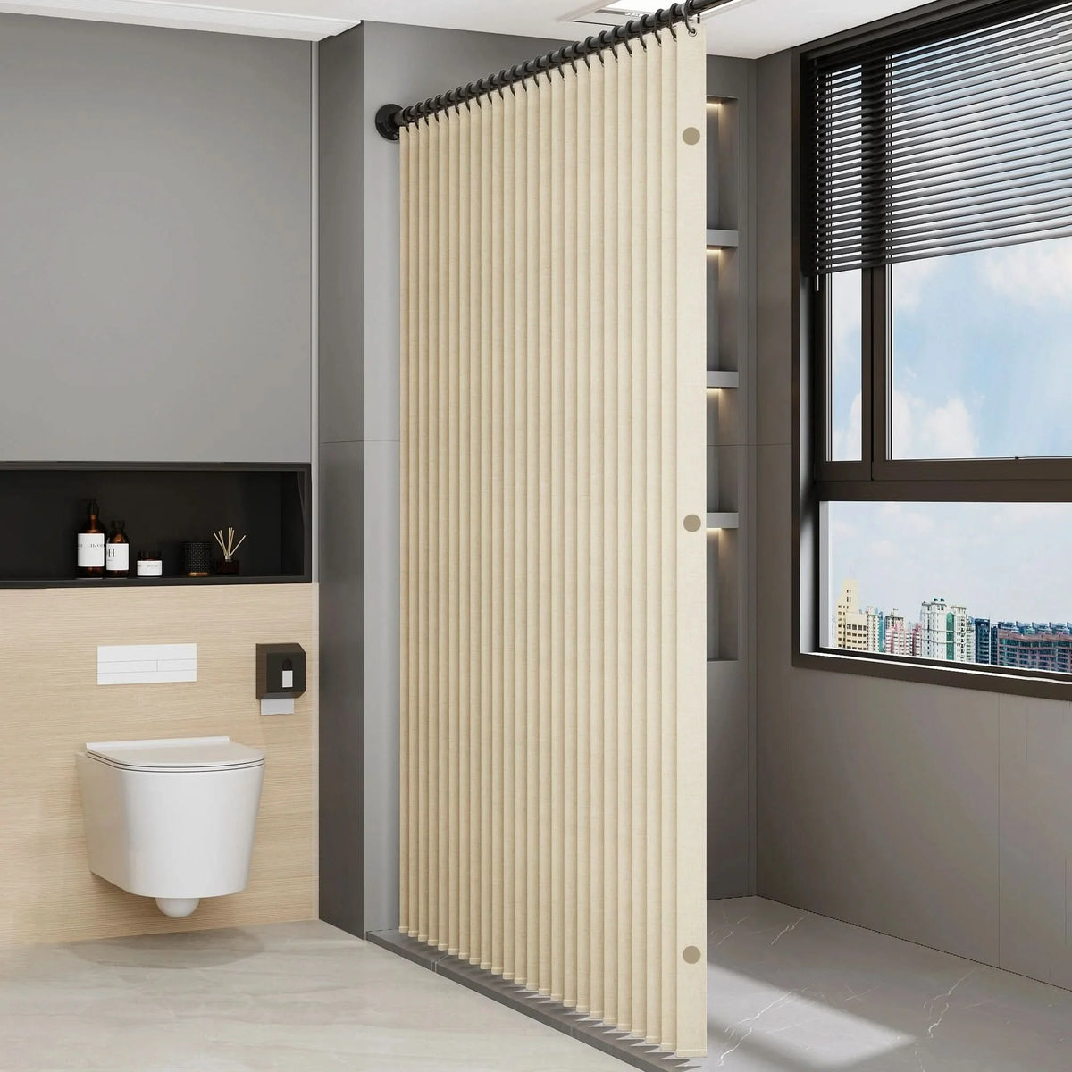 Shower Screen Foldable Magnetic Waterproof PVC